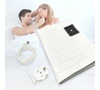 Swetfela Sábana de cama de conexión a tierra, alfombrilla de conexión a tierra del Reino Unido, alfombrilla de conexión a tierra con 10% fibra de plata y 90% algodón orgánico, bienestar natural y