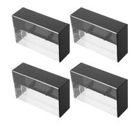 SWETRACE 4 Cajas para Almacenamiento de Cintas de Casete de Audio, Estuches Vacíos Negros de Doble Cara, Organizador Portátil Compatible Varios Tamaños para Grabaciones, Conciertos