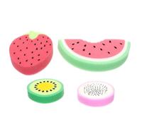 SWETRACE 4 piezas Esponjas de Baño para Formas de Frutas Exfoliación Suave Esponja de Ducha Segura y Práctica para Piel Delicada Color Aleatorio Color Aleatorio