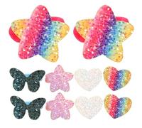 SWETRACE 5 Pares de Cintas Elásticas Pelo Lentejuelas Brillantes para Niñas, Tejido Cómodo y Diseño Encantador para Ceremonias y Fiestas