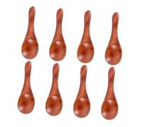 SWETRACE 8 piezas Cucharas Pequeñas de Madera Maciza para Degustar de Diseño Ergonómico Antideslizante para Especias Postres y Condimentos Cocina Diaria