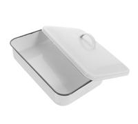 SWETRACE Bandeja para Hornear Esmaltada Cuadrada de Color 30x20 Cm con Tapa, Resistente al Calor al Desgaste, Molde Multifuncional para Cocina y Restaurante, Bandeja de Horno de Larga