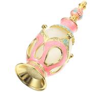 SWETRACE Botella de Perfume de Vidrio Estilo Árabe 25ml Rosa Frasco de Perfume de Viaje Rellenable para Aceites Esenciales Frasco Pequeño Decorativo para Hogar y Automóvil