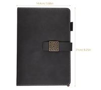 SWETRACE Cuaderno Tamaño A5 Tapa de Pu Negro y Papel Offset Grueso, Cuaderno de Planificación Portátil para Uso Diario en Oficina y Trabajo
