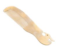 SWETRACE Peine de Cuerno de Buey Natural Antistático Sola Cara, Herramienta de Masaje para Cuero Cabelludo, Grabado Artesanal, Color Transparente, Adecuado para Cuidado Color Aleatorio