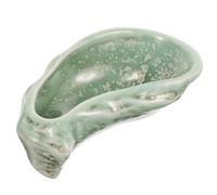 SWETRACE Plato de Cerámica Forma de Concha de Ostra, Plato de Aperitivos Vintage Verde Hielo, Ligero y Fácil de Limpiar, Adecuado para Restaurante, Bar y Cocina Doméstica