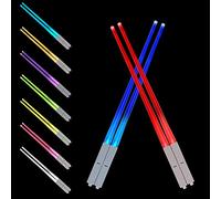 Swetup Iluminados Palillos, 2 Pares Illuminating Chopsticks,Palillo de Sable de Luz, 9 Color LED Sable Luz Palillos, Sin BPA y Apto Lavavajillas, Palillos Led Ligeros para Sushi Cocinas Cenas Fiestas