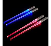 Swetup Iluminados Palillos, 2 Pares Illuminating Chopsticks, Palillo de Sable de Luz Sin BPA y Aptos para Alimentos, Palillos LED Ligeros para Cenas en La Cocina, Fiesta Al, Apto para Lavavajillas