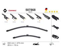 SWF Connect 2x Limpiaparabrisas K31 - Delanteras - 650 mm / 475 mm | Juego de 2 Escobillas Planas, Fabricadas en Alemania, 507868