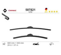 SWF Connect 2x Limpiaparabrisas U02 - Delanteras - 600 mm / 530 mm | Juego de 2 Escobillas Planas, Fabricadas en Alemania, 507821