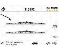 SWF Das Original 2x Limpiaparabrisas 116352 - Delanteras - 650 mm / 650 mm | Con Rampa para Lavaparabrisas, Juego de 2 Escobillas Convencionales