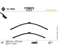 SWF Wischblatt Flachbalkenwischer Delantero para MG ZP2 ZS32, 2x 22"/19"