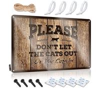 SWFG - Cartel de hojalata con texto en inglés «Please Don't Let The Cats Out or The Cops in Tin Sign Decor personalizable para hombre (30 x 40 cm)