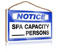 SWFG Divertidos letreros de escritorio con texto en inglés "Notice Spa Capacity - Persons No Solociting", letreros personalizados para puerta de oficina (23 x 35 cm)
