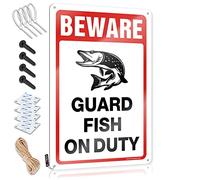 SWFG in Home - Letreros de bar Guard Fish On Duty Letrero de lata para decoración de bar al aire última intervensión (20 x 30 cm)