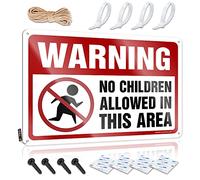SWFG Letrero de estaño con texto en inglés "Warning No Children Allowed in This Area" para adultos, para hombre, cueva, decoración del hogar (30 x 40 cm)