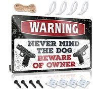 SWFG Letrero de metal divertido para bar Never Mind The Dog Beware of Owner Sign Beer Limit Sign Bar Rules (20 x 30 cm)