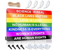 SWFG - Letrero para puerta de cueva, Science is Real Black Lives Matter BLM, Love Rainbow - Letrero de lata para patio trasero, decoración de bar clásico (30 x 40 cm)