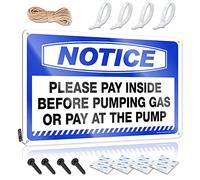 SWFG - Letreros de lata retro con texto en inglés "Por favor, paga dentro antes de bombear gas o paga en la bomba, letrero de lata para decoración del hogar, bar, decoración de cueva para hombre (20 x