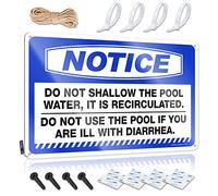 SWFG - Letreros de metal clásico con texto en inglés "Do Not Shallow The Pool Water It is Recirculated - Letreros de metal divertidos y divertidos (20 x 30 cm)