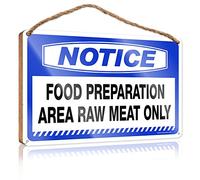SWFG - Letreros divertidos de computadora para la zona de preparación de alimentos, solo carne cruda, letrero de madera, sin solocitario, letreros personalizados (20 x 30 cm)
