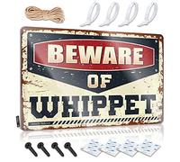 SWFG Letreros divertidos para bar con texto en inglés "Beware of Whippet Bar Rules" (30 x 40 cm)