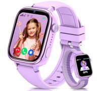 SWGOTA 4G Reloj Inteligente Niño, Smartwatch Niños con GPS, Ilamadas, Videollamadas, Mensajes, Modo Escuela, Función SOS, IP68 Impermeable, Despertador, Cámara y Podómetro (Púrpura)