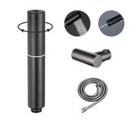 SWHC Alcachofa de Ducha de Latón 2 Modos, Ducha de Mano con Soporte Giratorio y Flexo de Acero Inoxidable 1.5m, Cabezal de Alta Presión para Baño y Bañera, Ahorro de Agua y Antical