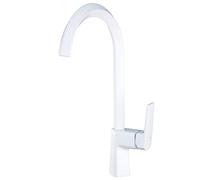 SWHC Grifo Cocina Giratorio a 360°, Grifos Cocina Fregadero con Calda e Fredda Regolabile, Grifo Fregadero Monomando de Acero Inoxidable, Torneira Cozinha Arco Alto, Fácil Instalación