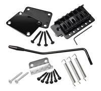 Swhmc Kit de barra de puente de trémolo para guitarra eléctrica de 6 cuerdas con placa de cuello, tablero de refuerzo para guitarra Fender Strat