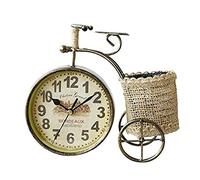 SWHONG Estuche para bolígrafo Moderno Diseño de Bicicleta Reloj de Pared de Metal de Escritorio Fácil de Leer