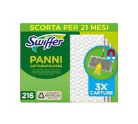 Swiffer 216 Paños atrapapolvo, de microfibra seca, paños atrapa la suciedad, ideal para todo tipo de suelos y pelos de animales, formato maxi con 79% de fibra reciclada