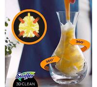 Swiffer 3D Clean Chaquetas Captura-Polvo, 10 Chaquetas Duster, Miles de Fibras Suaves atrapan el Polvo y la Suciedad, alcanza los Puntos más difíciles de la casa, Ideal para