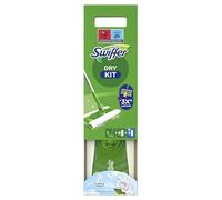 Swiffer Colector de polvo, juego de iniciación, paños secos y paños impregnados para parquet. Contenido del envío: 1 escoba, 8 paños de secado, 3 paños impregnados