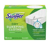 Swiffer Disposable Cloth Dry Sweeping Refills, 16 Count | Microfibra, paños para quitar el polvo, recambios desechables para mopa, paños de limpieza de microfibra, aperitivos