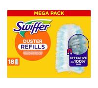 Swiffer Duster Plumero recargas, 18 Unidades, atrapa y retiene 3 x más Polvo y Cabello Que un Plumero Tradicional, eficaz contra el 100% de los Polvo, Mango se Vende por Separado
