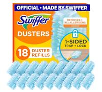Swiffer Dusters Refill for Cleaning, Made by SWIFFER, Feather & Microfiber Duster Disposable Alternative, for Dusting Furniture, Blinds, Ceiling Fans, Walls, Helps Remove Allergens, Unscented, 18ct