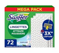 Swiffer Escoba Atrapasueños Toallitas secas 72 unidades Perfume Febreze, Atrapa y retiene el polvo