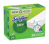Swiffer Floor Cleaner Dry Wipes Recambios x20, atrapa y retiene 3 veces más polvo, suciedad y cabello que una escoba normal