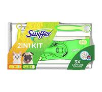 Swiffer Kit con 1 mopa, 8 paños secos para el suelo, 1 plumero y 1 recambio óptimo para mascotas