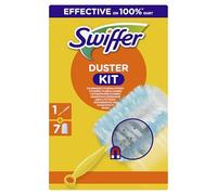 Swiffer Kit de iniciación con imán para el Polvo (1 Mango + 7 paños de Relleno) atrapa y Cierra 3 Veces más Polvo y Pelo Que los plumeros convencionales