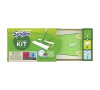 Swiffer Kit de iniciación con trapeador + 8 paños secos para recoger el polvo + 3 toallitas húmedas