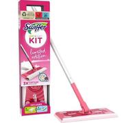 Swiffer Kit de limpieza para polvo - 1 trapeador rosa, 8 paños secos, 3 paños húmedos, elimina suciedad y bacterias