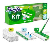 Swiffer Mopa Limpiador En Seco Y Húmedo Kit Básico Para Limpiar Madera Y Suelos, Con: 1 Mopa, 6 Paños Secos, 3 Paños Húmedos