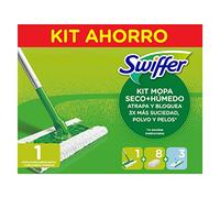 Swiffer Mopa Limpiador En Seco Y Húmedo Kit Básico Para Limpiar Madera Y Suelos, Con: 1 Mopa, 8 Paños Secos, 3 Paños Húmedos
