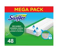 Swiffer Mopa Paños Húmedos con Fragancia De Frescor de Ventanas Abiertas 48 Unidades, para Una Limpieza Rápida Y Fácil