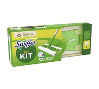 Swiffer - Mopa para Principiantes, 1 mopa + 2 paños Secos, Absorbe 3 Veces más Polvo y pelos y los atrapa - 1 Kit