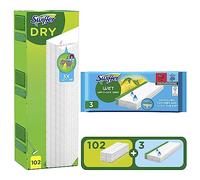 Swiffer Mopa Recambios Secos 102 Unidades Y Recambios Húmedos Para Suelos 3 Unidades