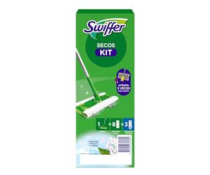 Swiffer Mopa Seco Y Húmedo Kit (1 Mopa, 8 Paños Secos, 3 Paños Húmedos) | Para Limpiar Madera Y Suelos
