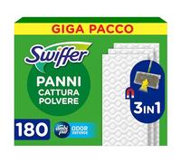 Swiffer Paños atrapa el polvo, 180 paños de microfibra seca, atrapa el polvo y la suciedad, ideal para todo tipo de suelos y pelos de animales, tamaño Giga